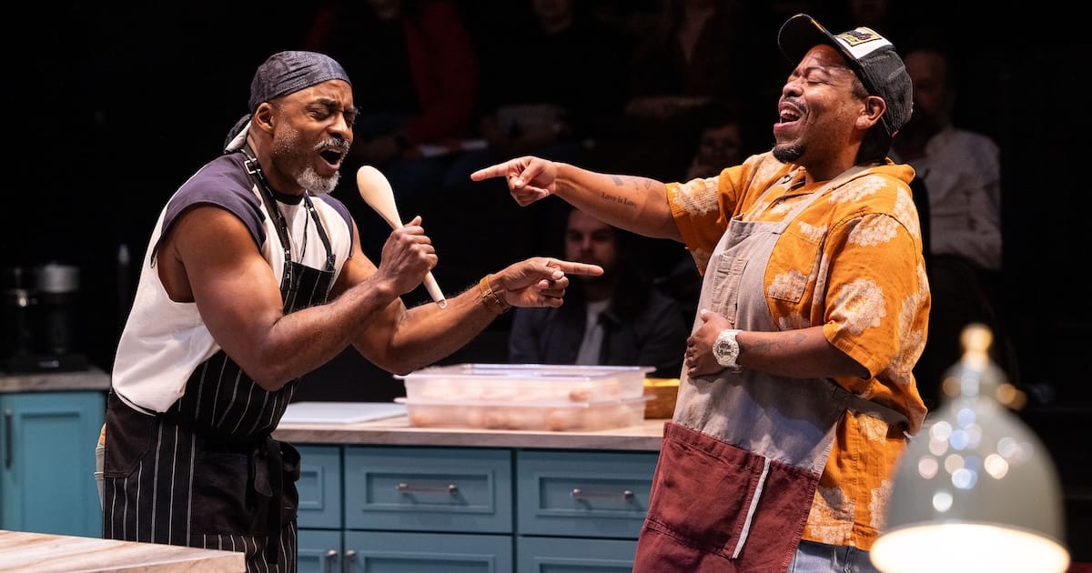 actors on stage in a play